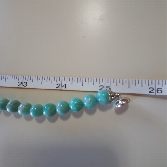 25 1/2" Genuine Brazilian Aqua Blue Amazonite & Czech Bead Necklace 🎄 - Picture 8 of 12